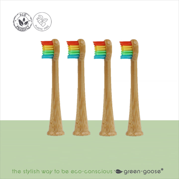 Sonicare Bambus Bürstenköpfe - Kinder - 4 Stück - Regenbogen