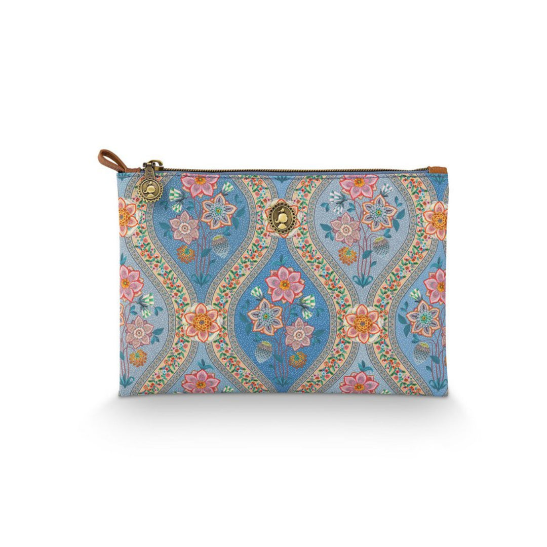 Cosmetic Flat Pouch medium CHARLY ORNAMENTO BLUE