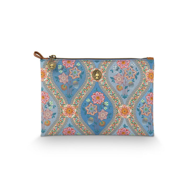Cosmetic Flat Pouch medium CHARLY ORNAMENTO BLUE