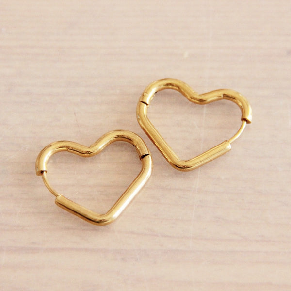 Ohrringe - Creole Gold - HEART Shape