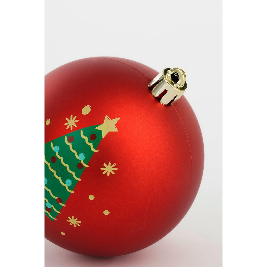 Kugelset - Weihnachtsbaumdeko - Weiß, Rot, Grün - Kunststoff - 9 Stück