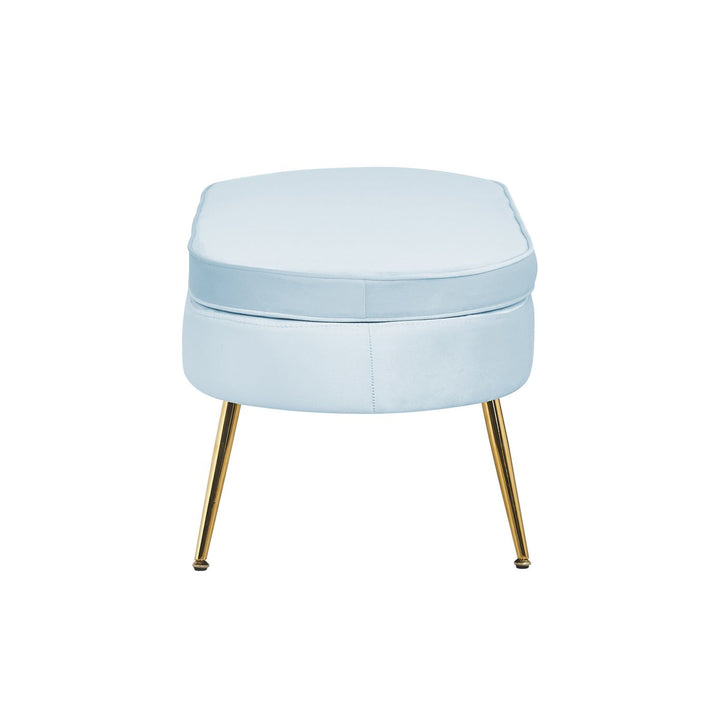 Hocker ARIELLE - Sitzbank - Oval Samt Hellgrau