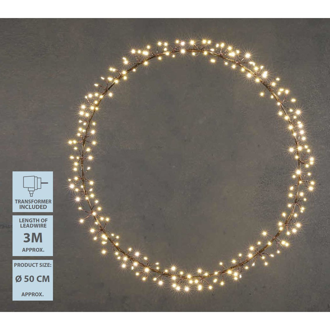 Lichterkranz mit warmweißer LED-Beleuchtung – Ø50 cm