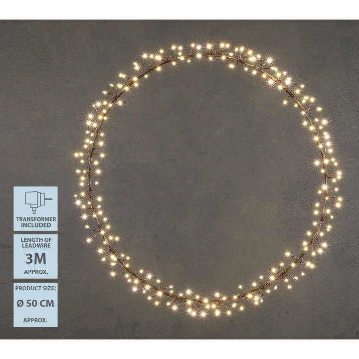 Lichterkranz mit warmweißer LED-Beleuchtung – Ø50 cm