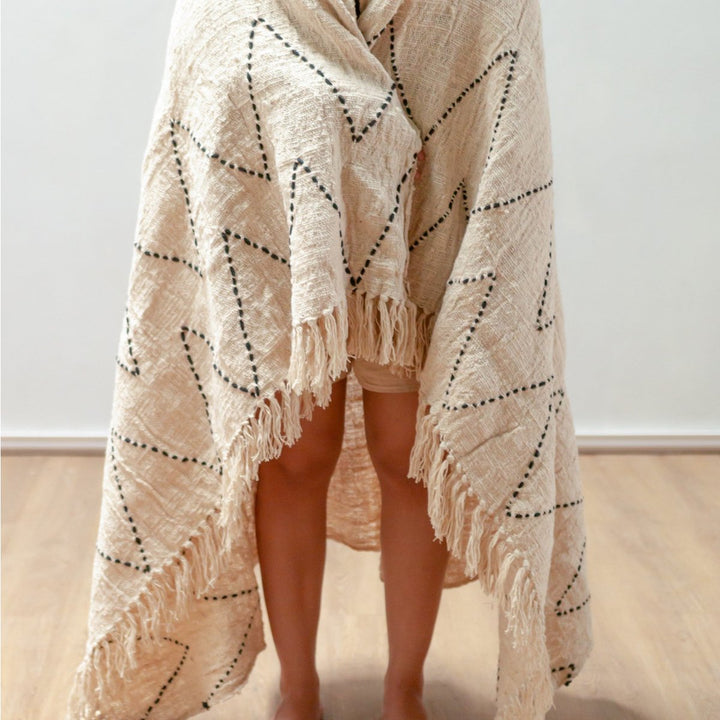 Handgewebte Tagesdecke im Boho-Stil LINGGAH - Bettdecke - Sofadecke - Überwurf
