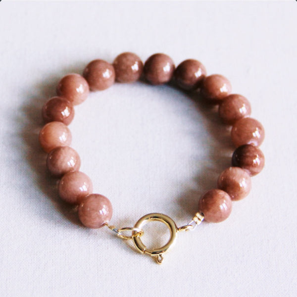 Armband - Perlenkette XL - Mokka Braun