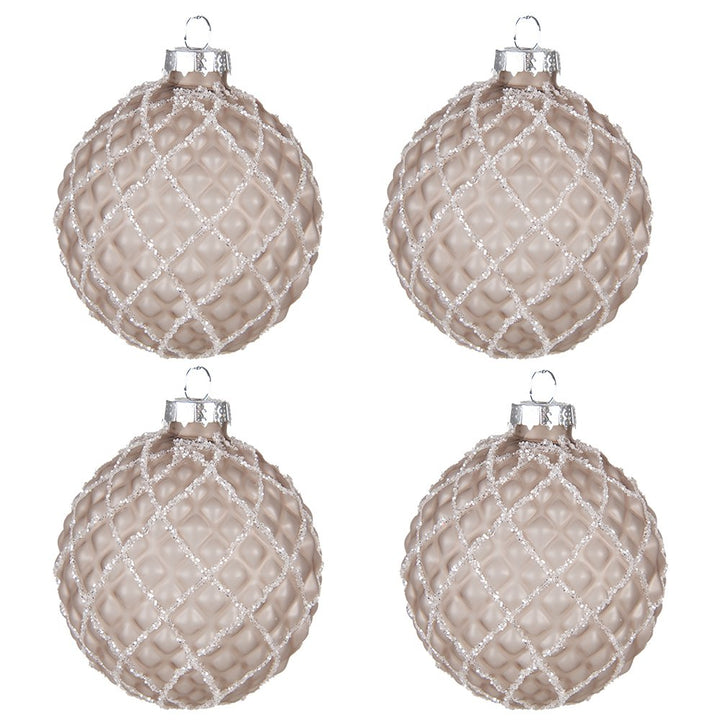 Weihnachtskugeln Ø 8x8 cm / Glas / 4er-Set