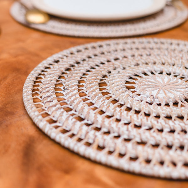 Handgefertigte Boho Tischmatten Sets ILUH - Tischsets - Korbmatten - Wanddekor