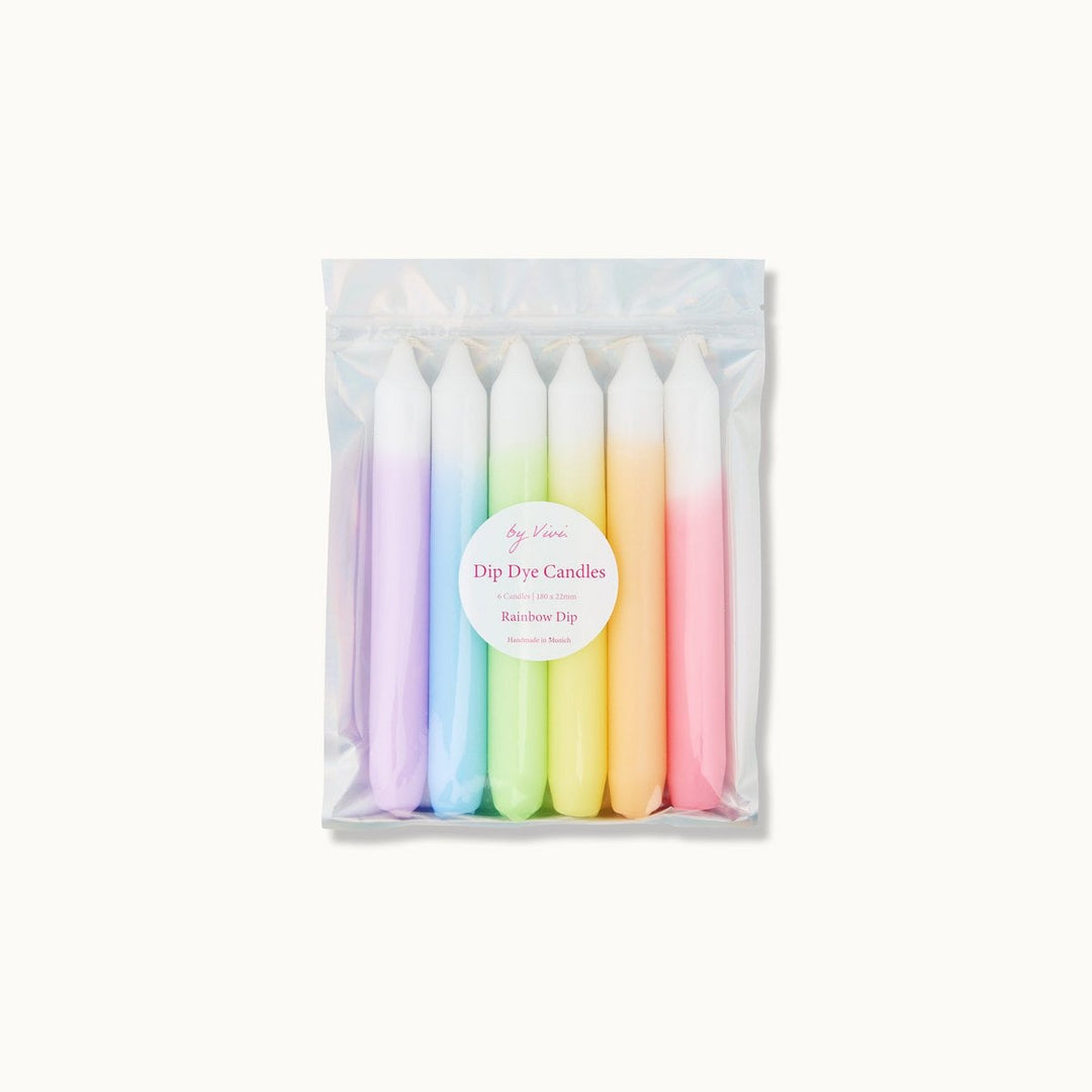 Dip Dye Kerzen 6er-Set RAINBOW DIP