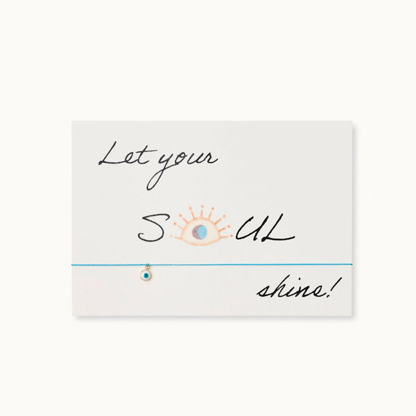 Grußkarte mit Armband: Let your SOUL shine!