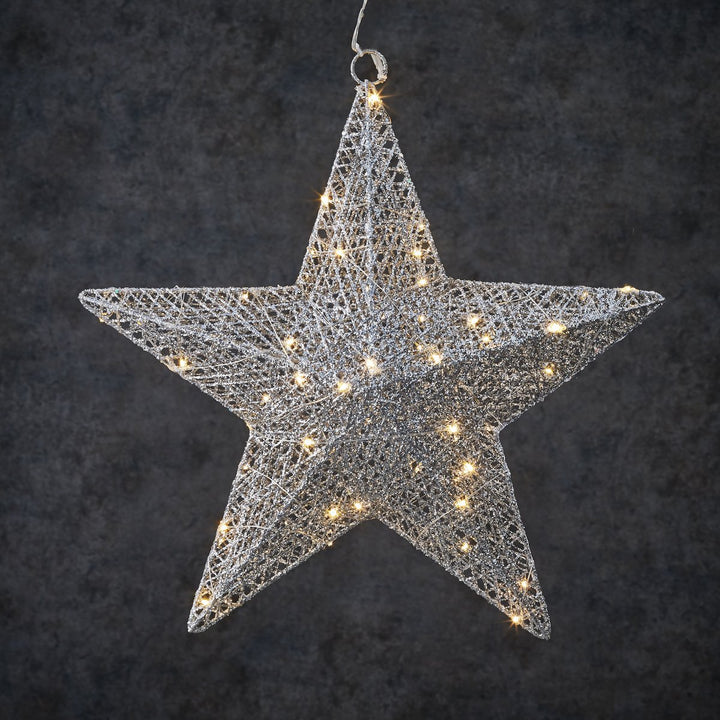 Weihnachtsbeleuchtung Stern mit warmweißen LED-Lichtern – Ø40 cm
