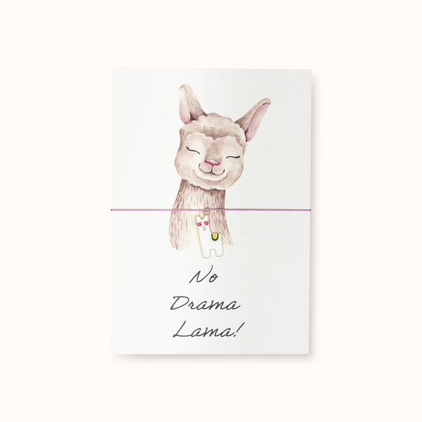 Grußkarte mit Armband: No Drama Lama