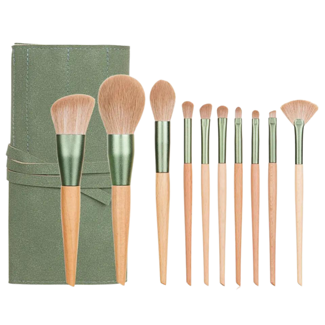 Make-up Pinsel - 10er-Set im Wildleder Etui