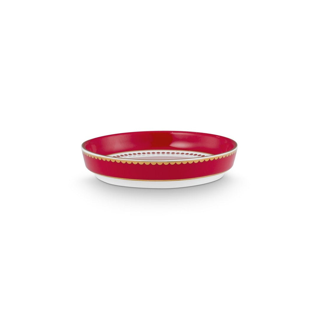 Tea for One LOVE BIRDS MEDALLION Stripes RED