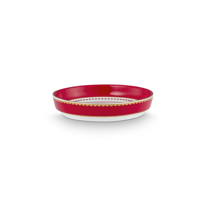 Tea for One LOVE BIRDS MEDALLION Stripes RED