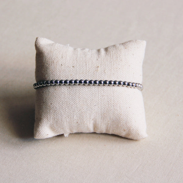 Armband - Steel Beads 4mm - Silber