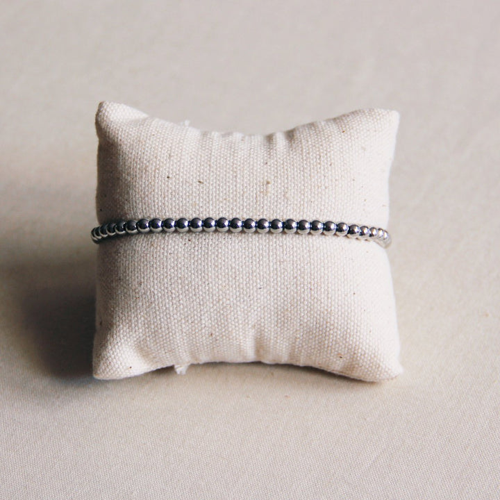 Armband - Steel Beads 4mm - Silber