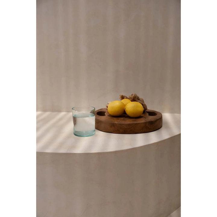 TEAK ROOT Tablett - Dekobrett - Servierplatte mit Griffen S