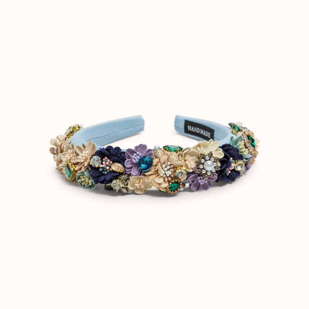 Haarkranz Blumen Haarreif HELLBLAU