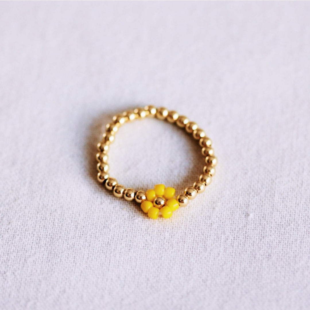 Ring - elastisch - FLOWER - Gold/Gelb