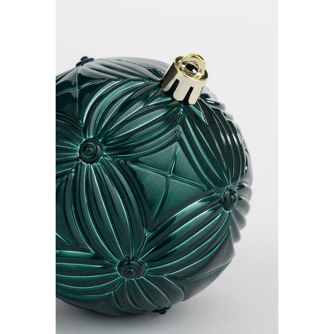 Kugelset - Weihnachtsbaumdeko - Dunkelgrün - Kunststoff - 9 Stück