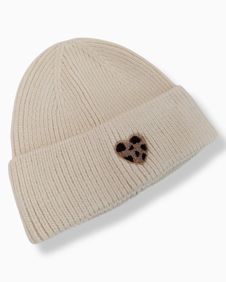 Mütze / Beanie - LEO HERZ - creme