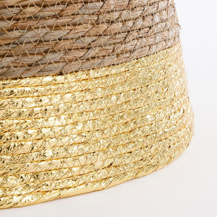Ständerabdeckung - Weihnachtsbaum Korb - Seegras - Gold - Ø58cm