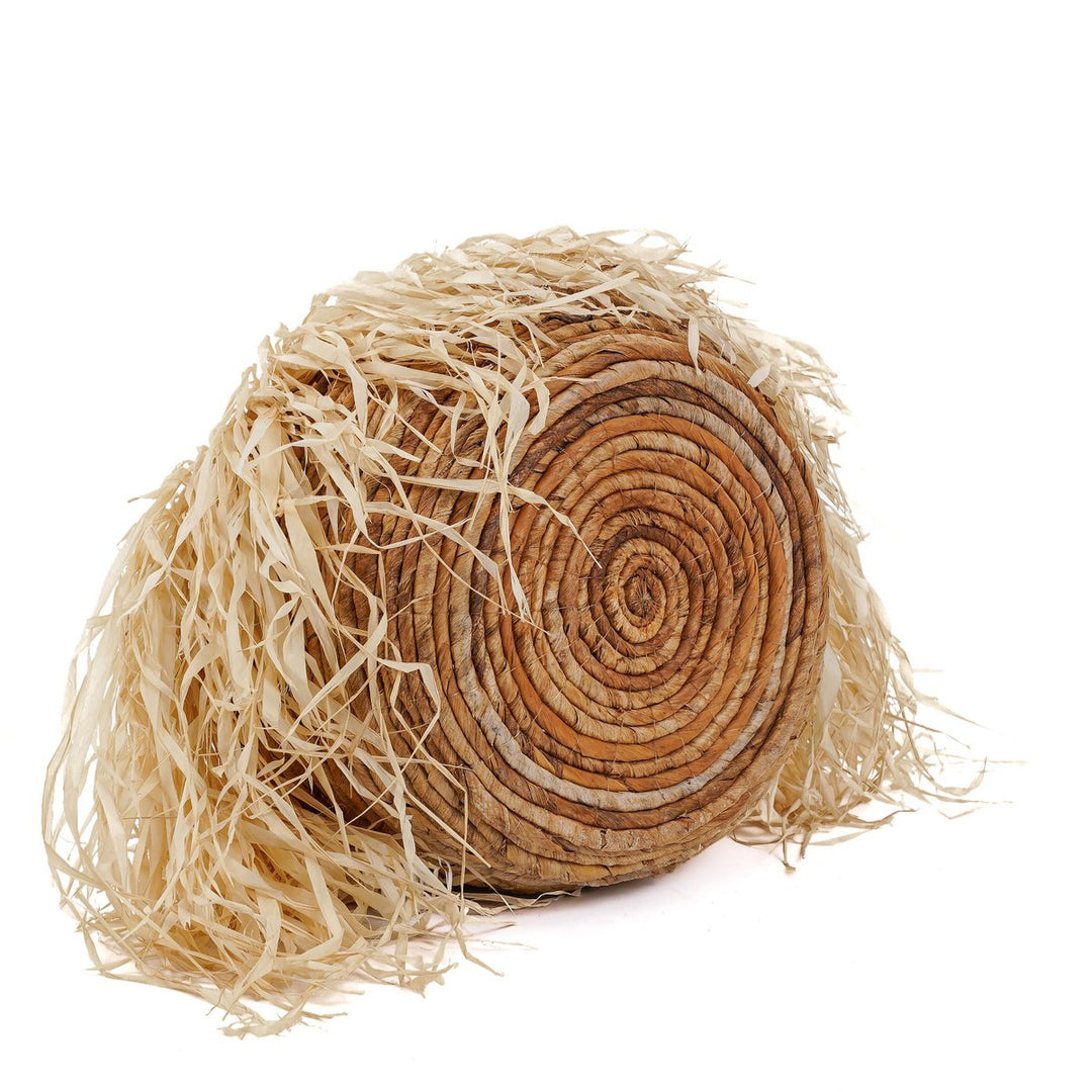 RAFFIA Korb - Aufbewahrungskorb mit Griffen - Bast Natur M