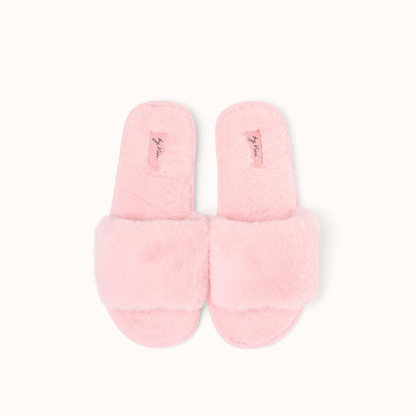 Rosa Slipper | flauschig-stylischer Plüsch-Komfort
