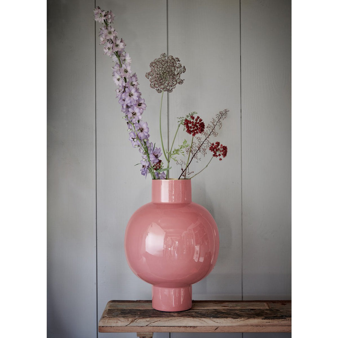 Vase Metal large OLD PINK 42cm