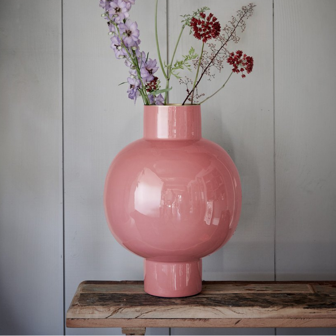 Vase Metal large OLD PINK 42cm