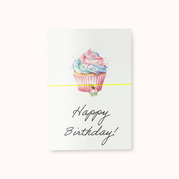 Grußkarte mit Armband: Happy Birthday - Cupcake