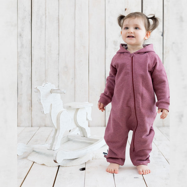 Baby Bio Overall mit Reißverschluss, Bordeaux