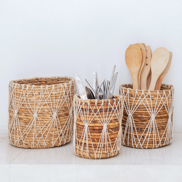 Handgefertigter Boho Korb MUKO - Aufbewahrungskorb - Pflanzenkorb - Dekokorb