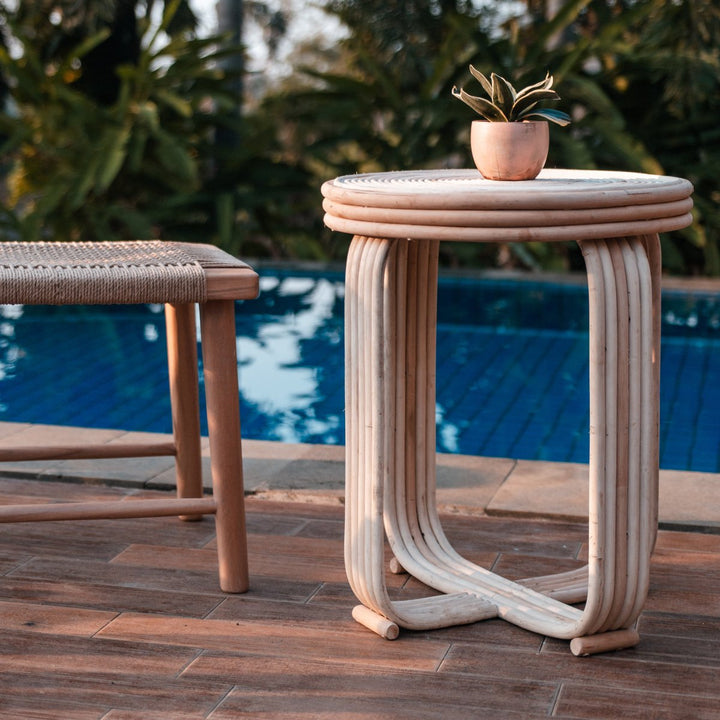 Beistelltisch KANTHI - Handgefertigter Boho Couchtisch - Nachttisch