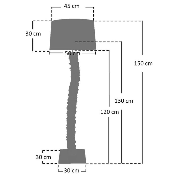 Stehleuchte PANDORA - Deko Lampe - Leinen/Treibholz Natur 150cm