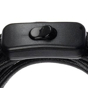 Fassung für Lampen - Kabel mit Kippschalter - schwarz/Baumwolle