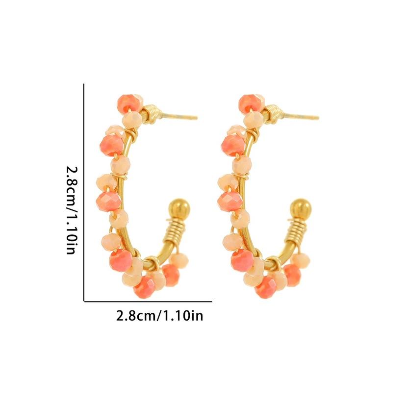 Statement Ohrringe - Chreolen Ohrstecker rosa/gold