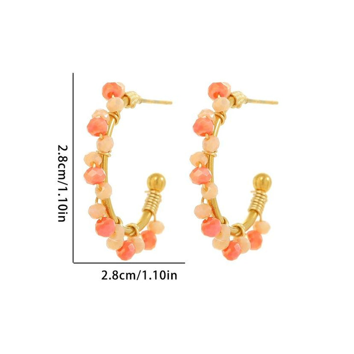 Statement Ohrringe - Chreolen Ohrstecker rosa/gold