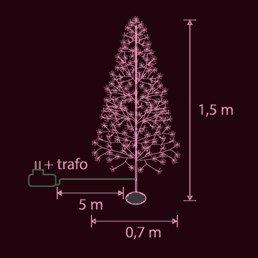 LED Weihnachtsdeko - Lichterbaum für den Außenbereich – H150cm