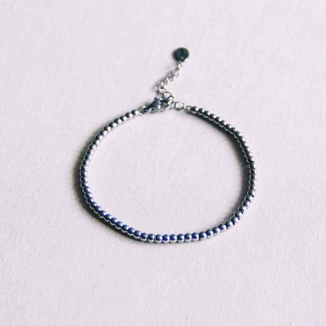Armband - Steel Beads 3mm - Silber