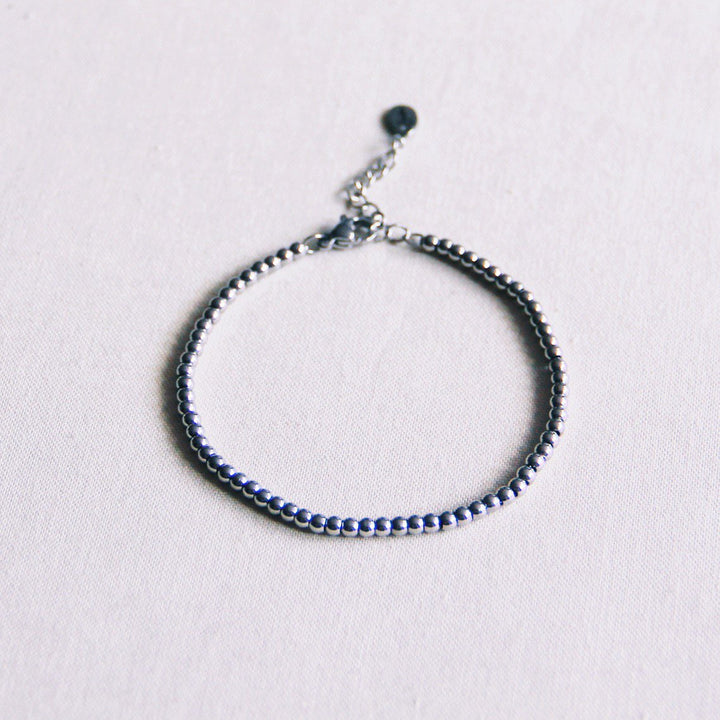 Armband - Steel Beads 3mm - Silber