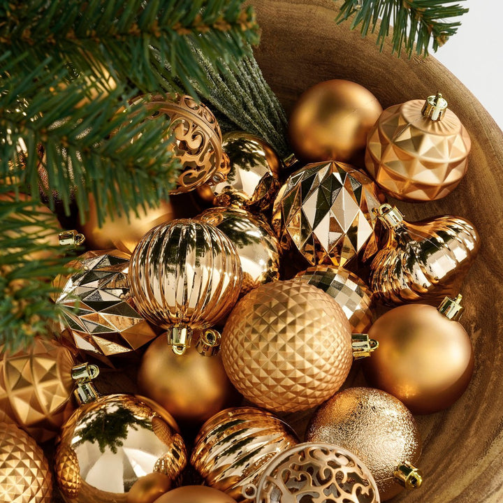 Kugelset - Weihnachtsbaumdeko – Kupfer – Kunststoff – 60 Stück