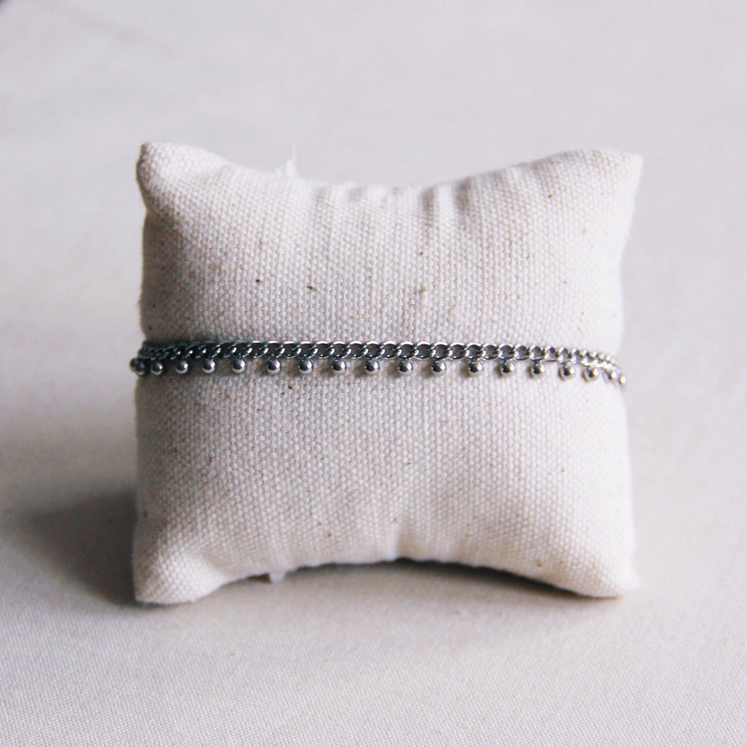 Armband - Kettenarmband mit Kugeln - Silber