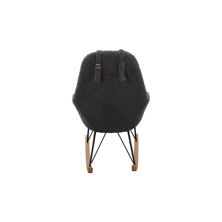 Schaukelstuhl LAYBACK - Relaxsessel mit Armlehnen - Teddyfell Grau