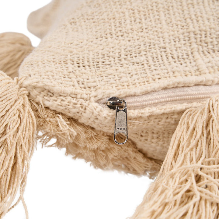 NOMAD TASSEL Kissenbezug mit Quasten - Creme 35x60