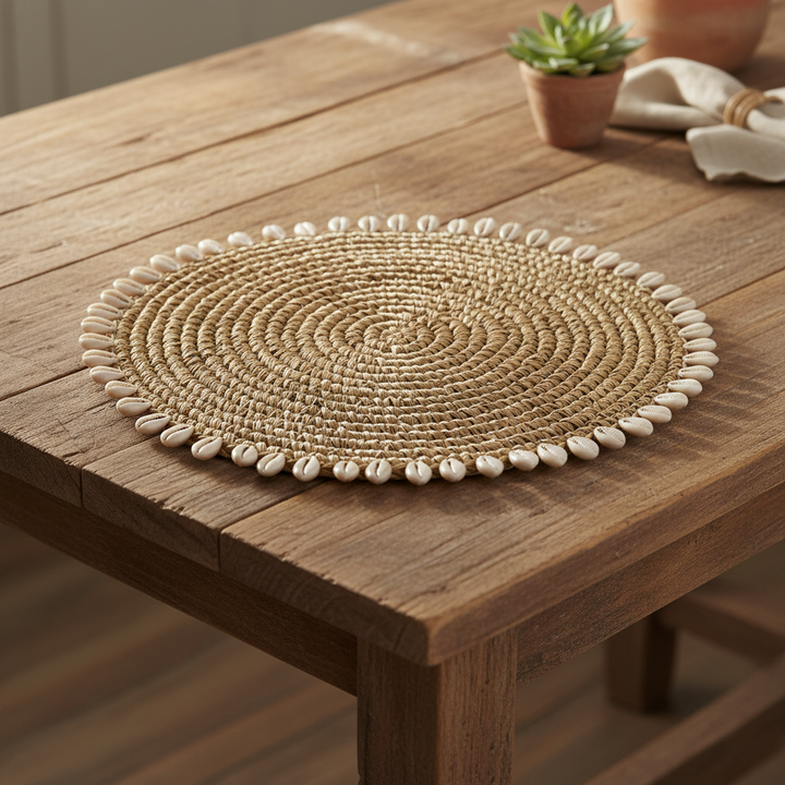 RAFFIA SHELL Platzset - Tischset - Dekomatte