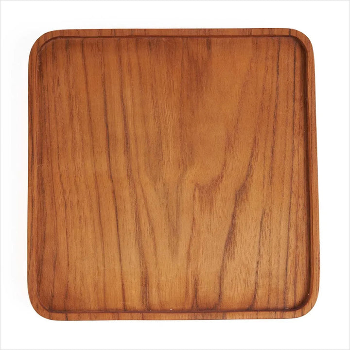 TEAK SQUARE Teller - Dekoteller - Natur M