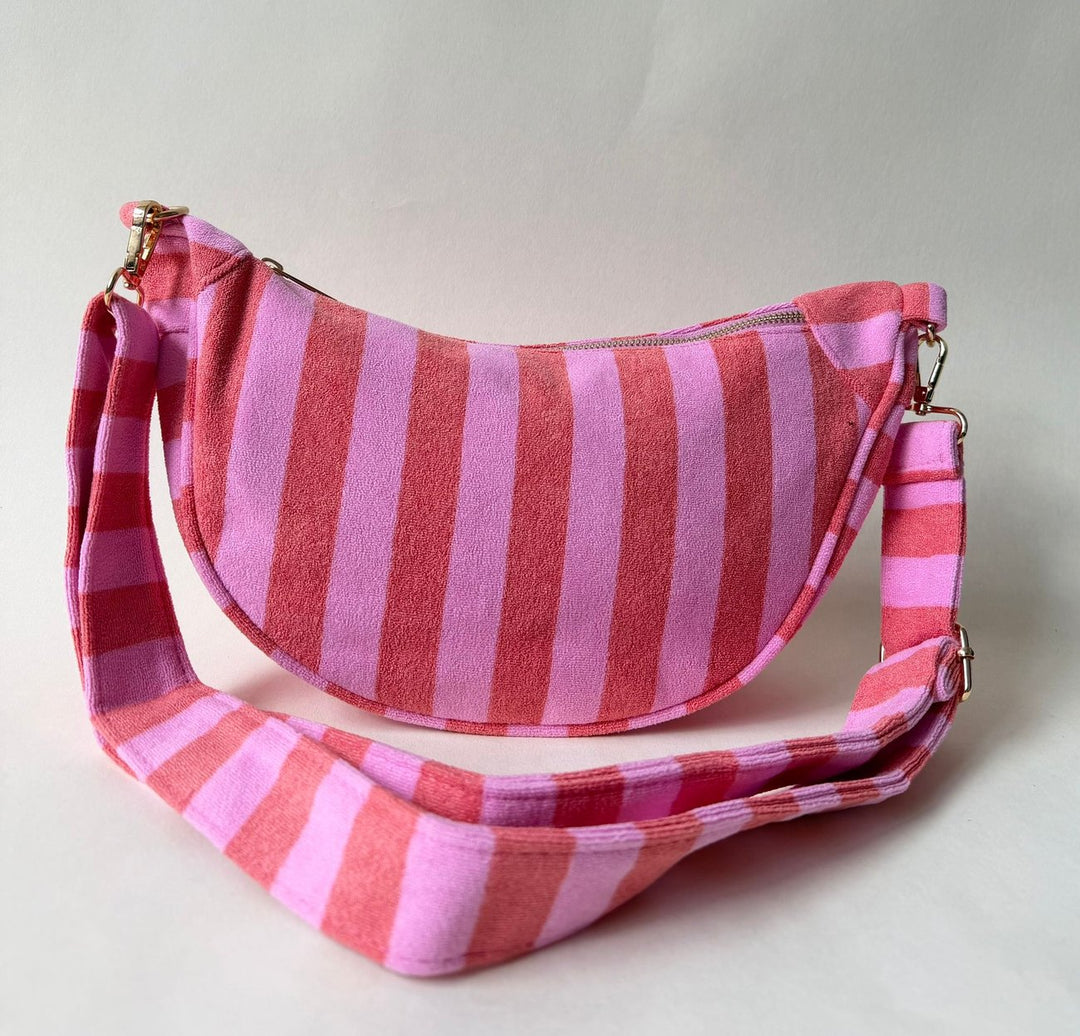 Crossbody Bag BELLE STRIPE - Halbmond Tasche