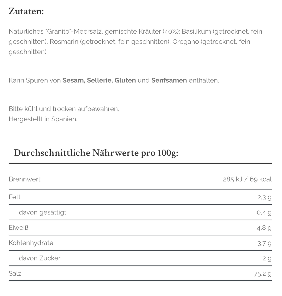 SAL de IBIZA / Meersalz mit mediterranen Kräutern